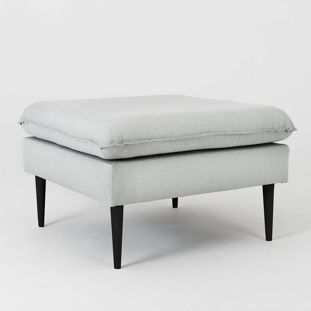 Customform Pufas, POSH Juodas, 70x70x45 cm, Platininė pilka
