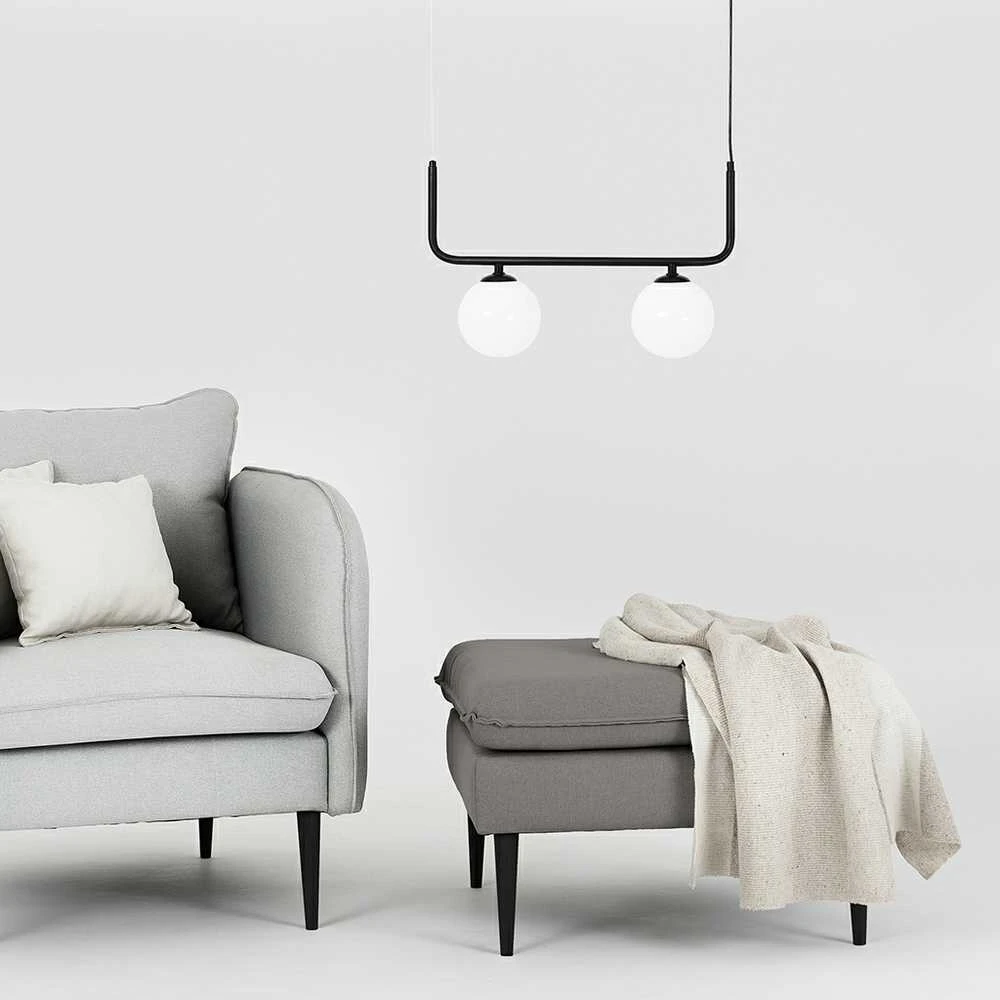 Customform Pufas, POSH Juodas, 70x70x45 cm, Pilka