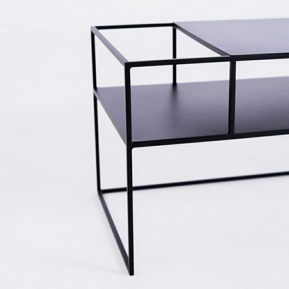 Customform RTV stalas, SENSO FLOWER METAL, 120x45 cm, Juoda