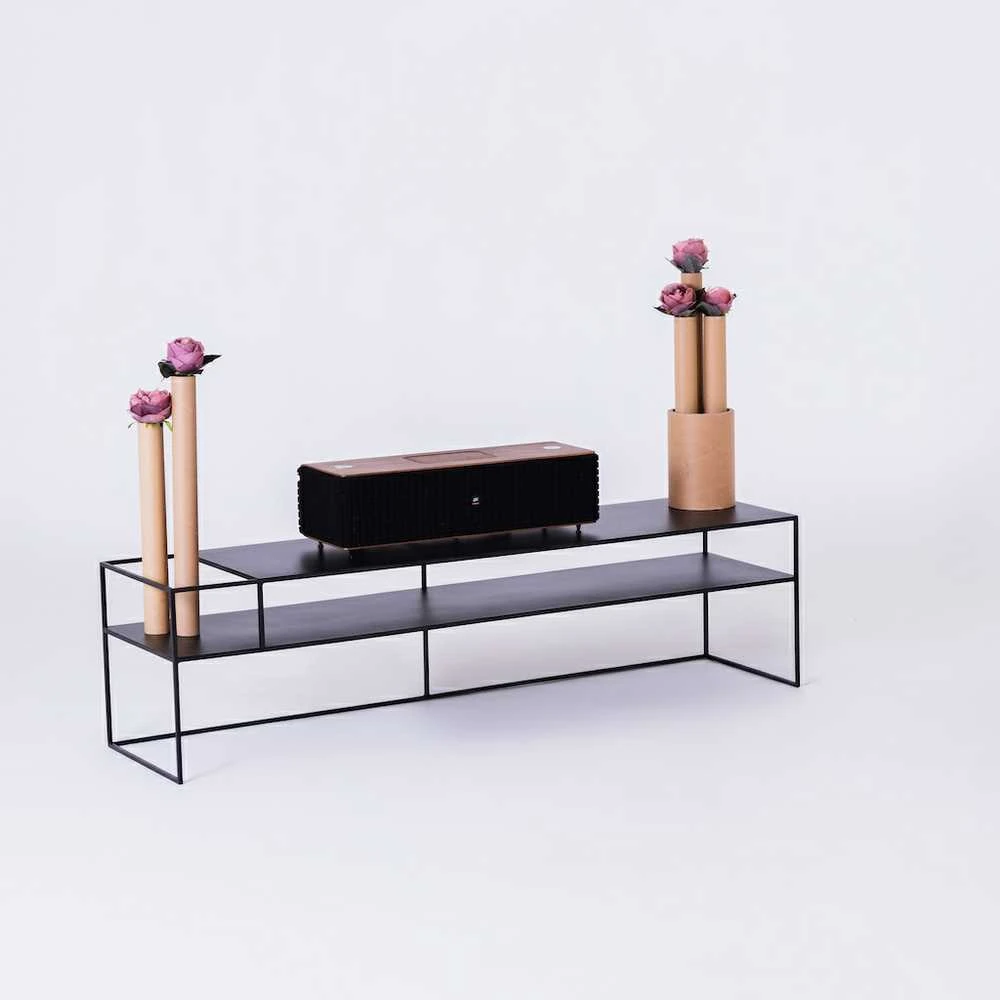 Customform RTV stalas, SENSO FLOWER METAL, 170x45 cm, Juodas