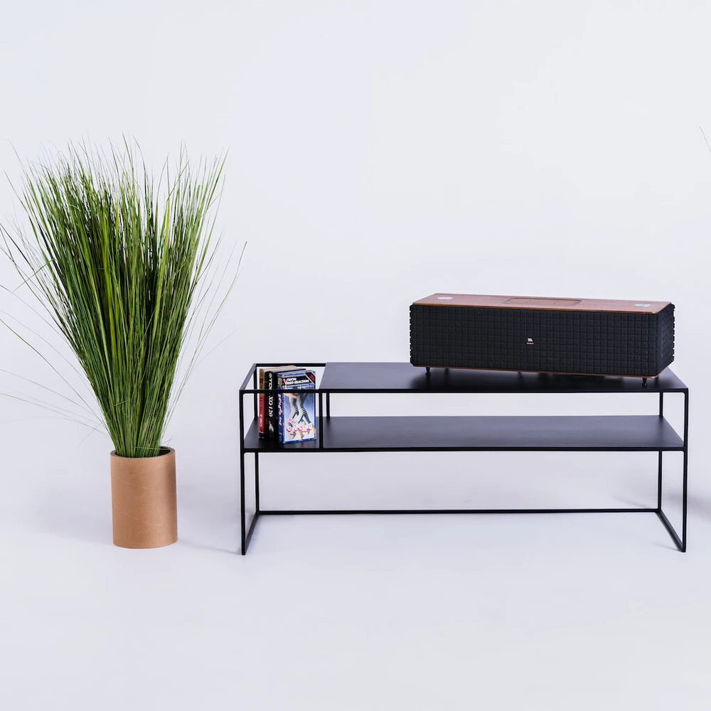 Customform RTV stalas, SENSO FLOWER METAL, 120x45 cm, Juoda