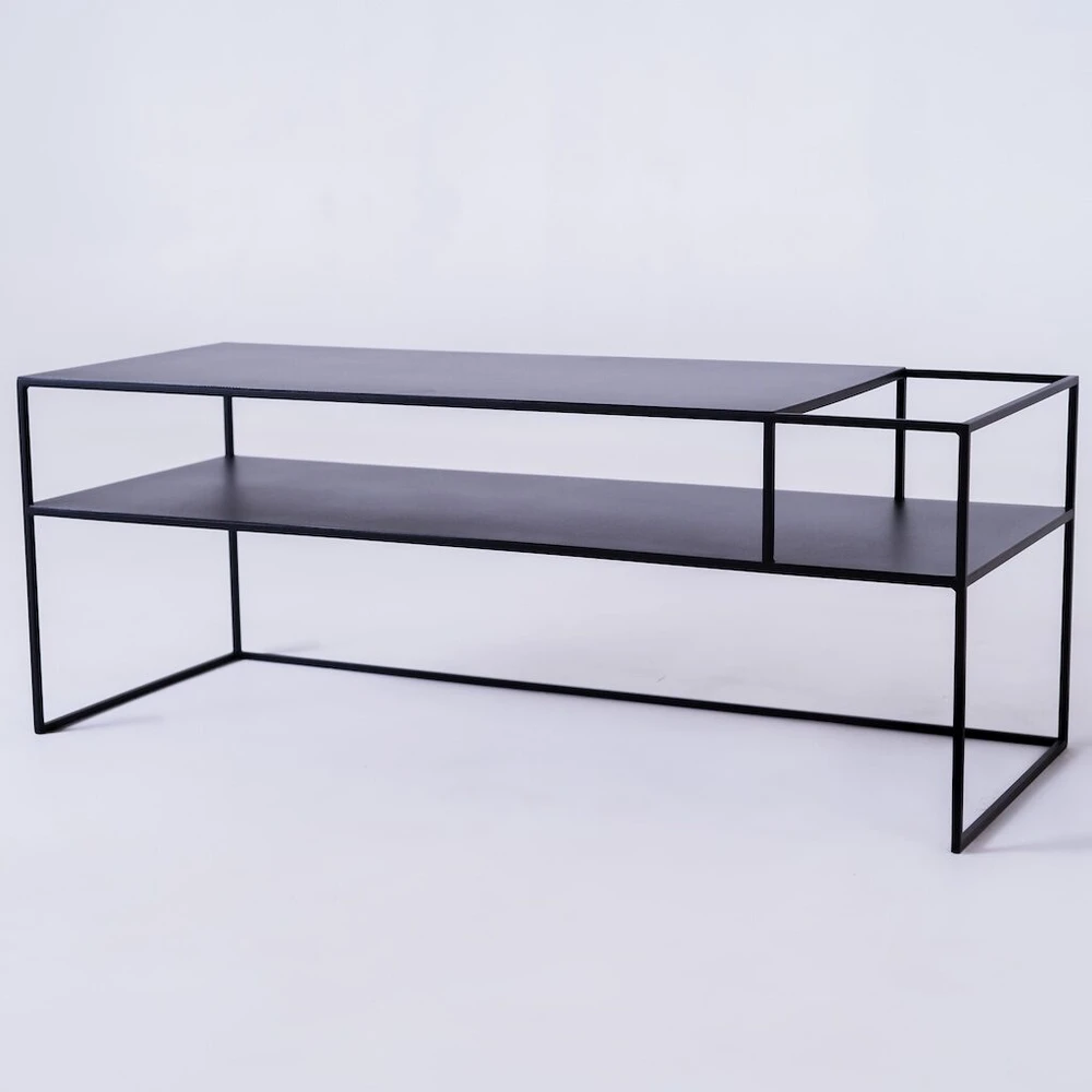 Customform RTV stalas, SENSO FLOWER METAL, 120x45 cm, Juodas
