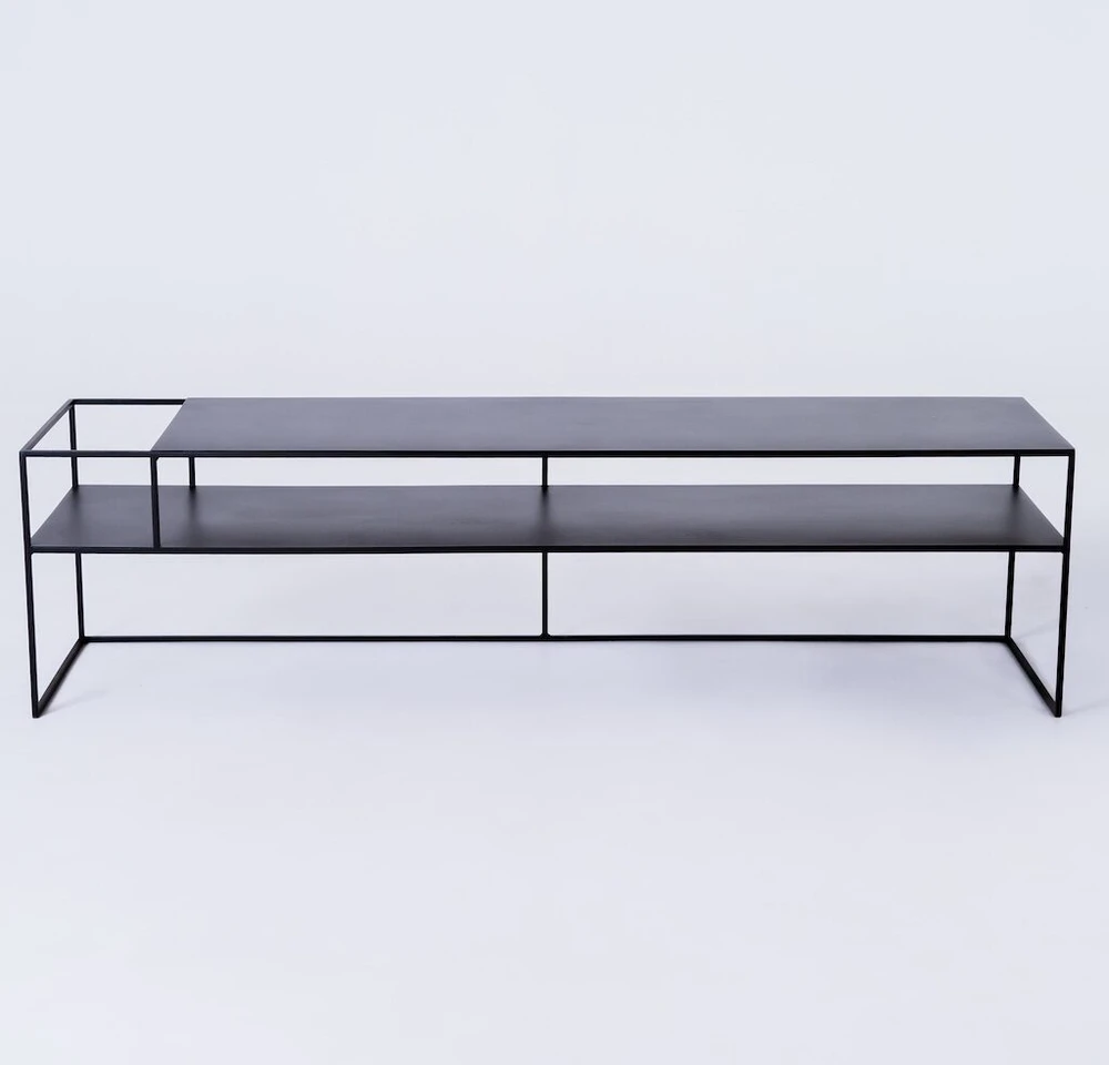 Customform RTV stalas, SENSO FLOWER METAL, 170x45 cm, Juodas