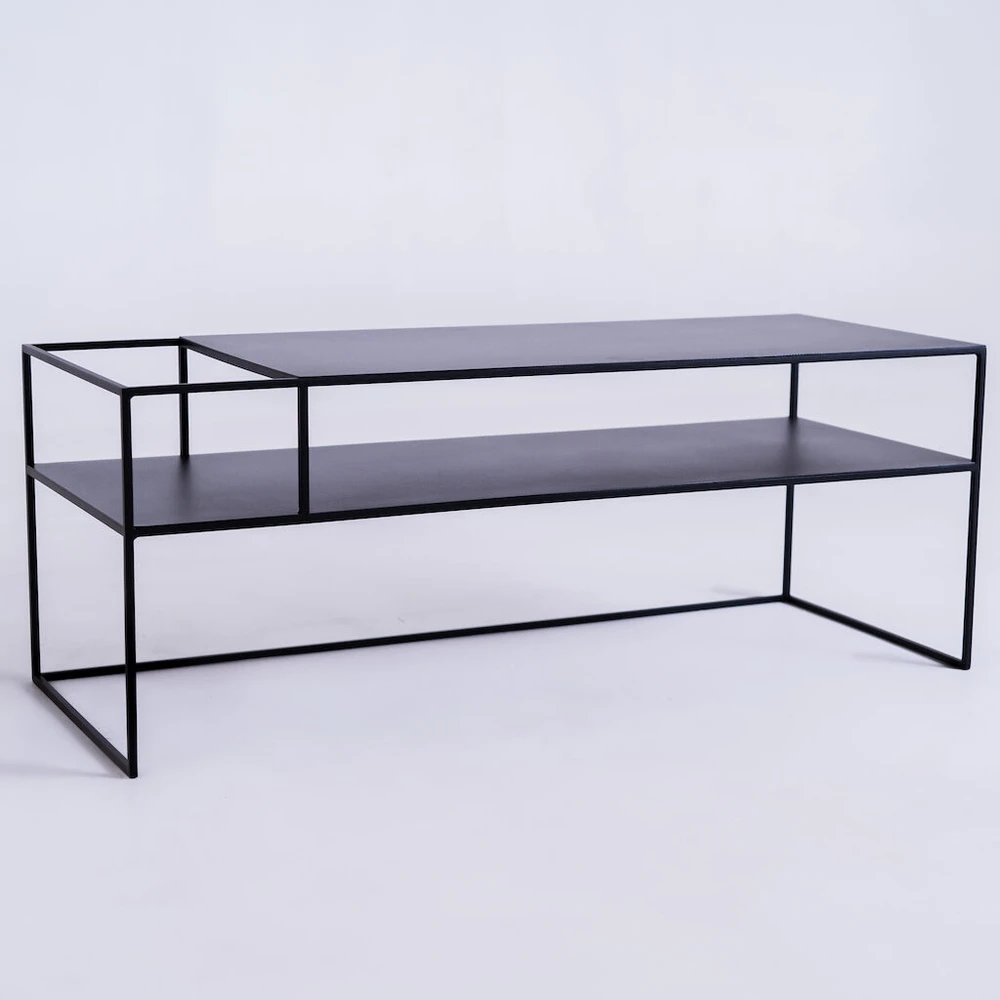 Customform RTV stalas, SENSO FLOWER METAL, 120x45 cm, Juoda
