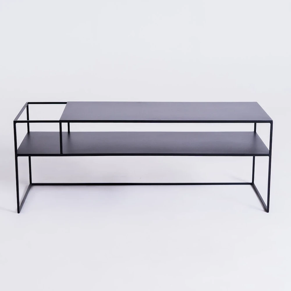 Customform RTV stalas, SENSO FLOWER METAL, 120x45 cm, Juoda