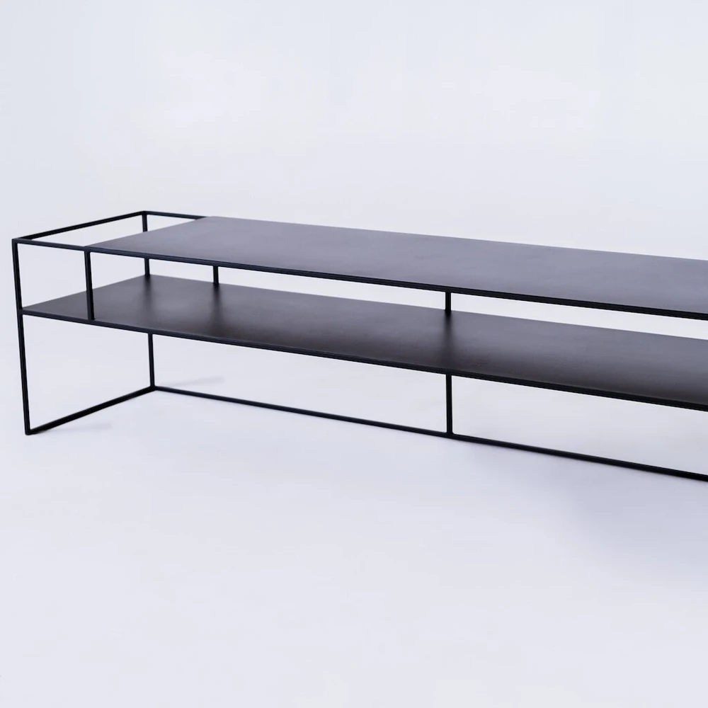 Customform RTV stalas, SENSO FLOWER METAL, 170x45 cm, Juodas