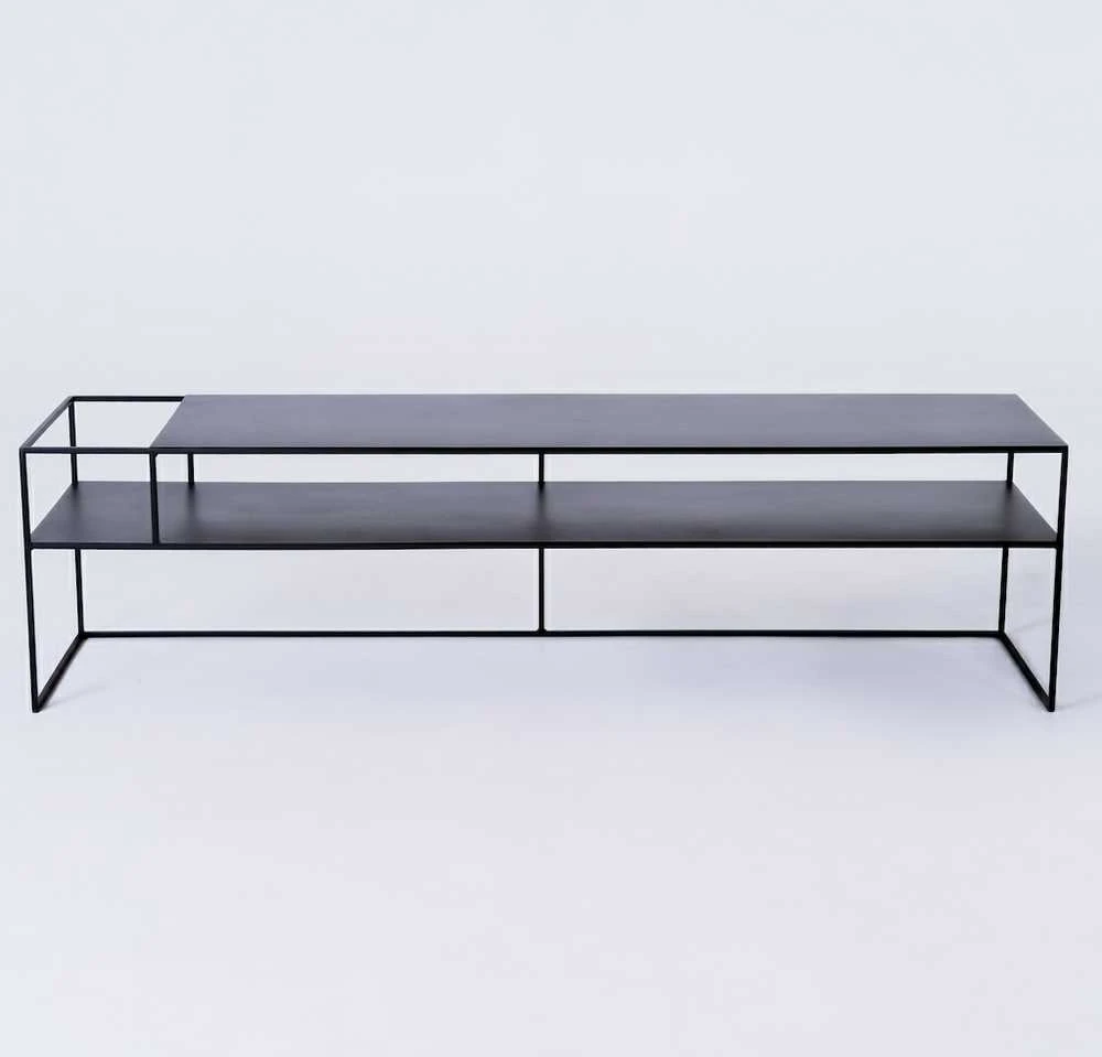 Customform RTV stalas, SENSO FLOWER METAL, 170x45 cm, Juodas