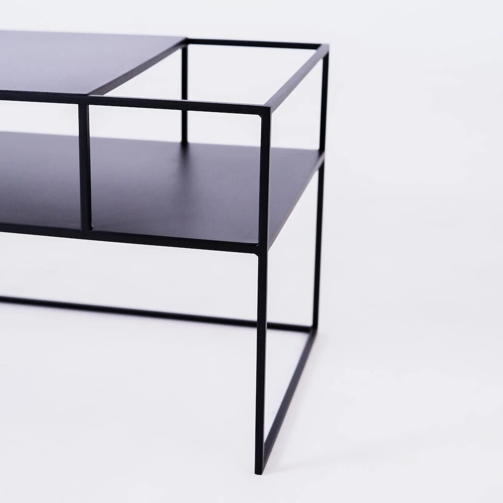 Customform RTV stalas, SENSO FLOWER METAL, 120x45 cm, Juodas