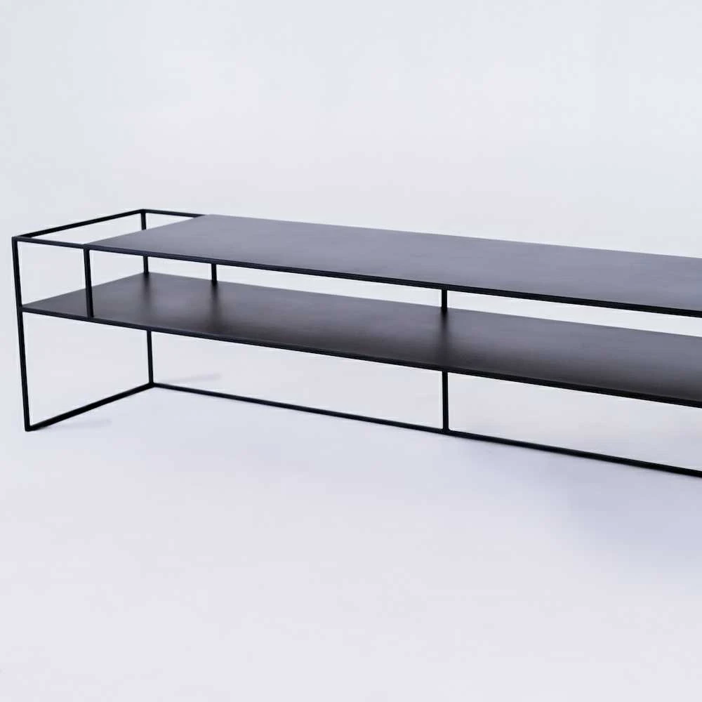 Customform RTV stalas, SENSO FLOWER METAL, 170x45 cm, Juodas