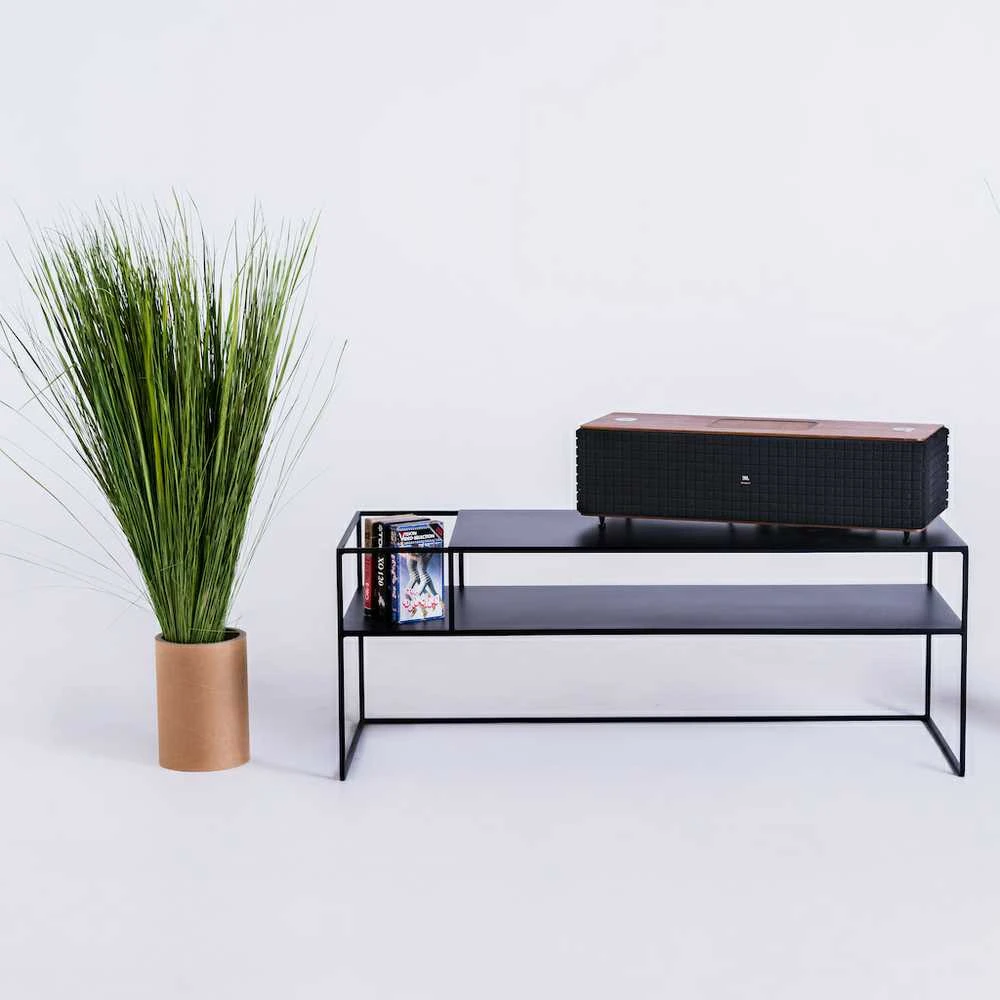 Customform RTV stalas, SENSO FLOWER METAL, 120x45 cm, Juoda