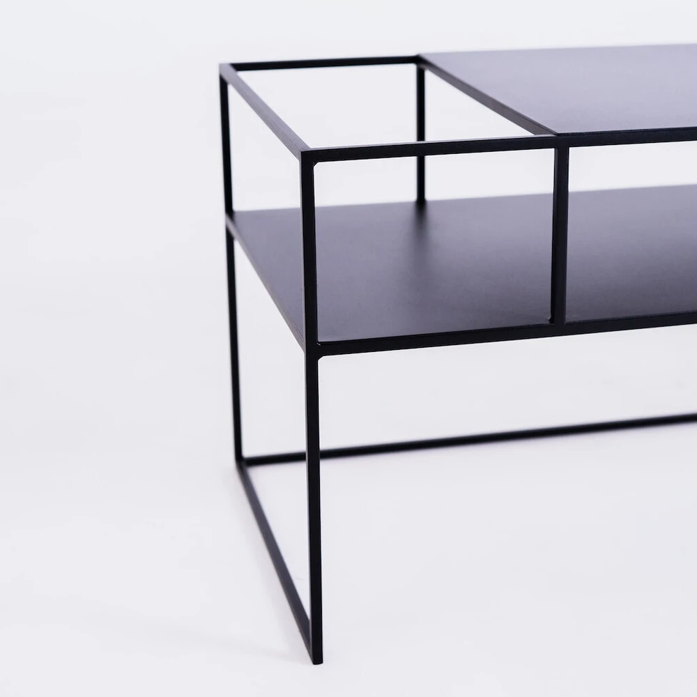 Customform RTV stalas, SENSO FLOWER METAL, 120x45 cm, Juoda