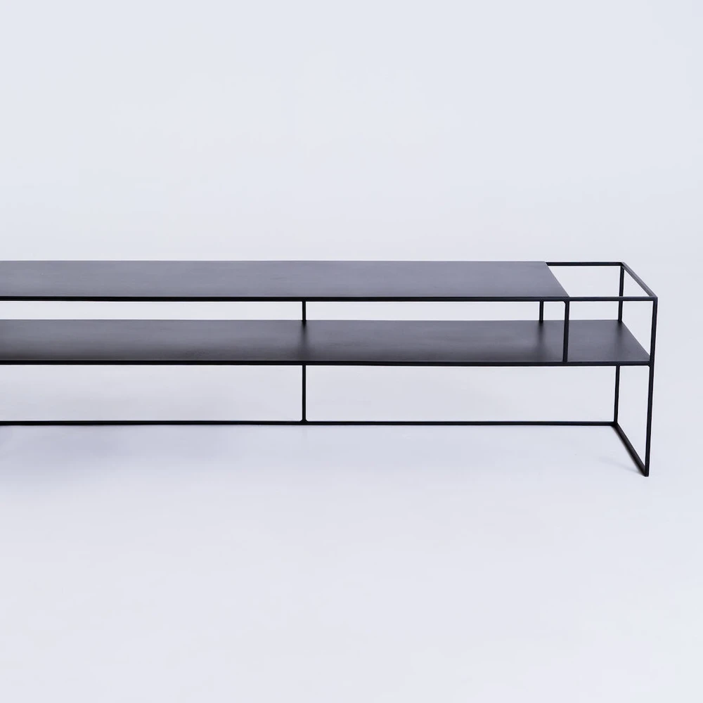 Customform RTV Staliukas, SENSO FLOWER METAL, 170x45 cm, Juoda