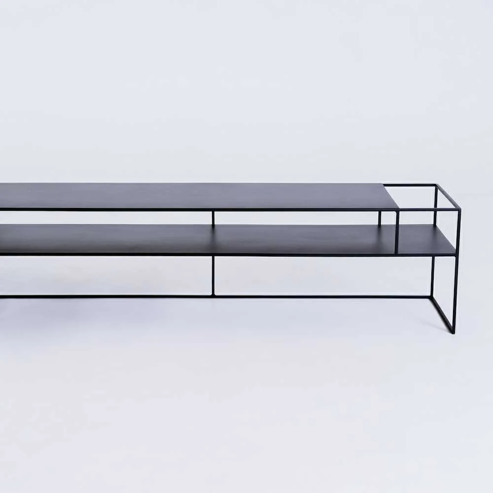 Customform RTV Staliukas, SENSO FLOWER METAL, 170x45 cm, Juoda