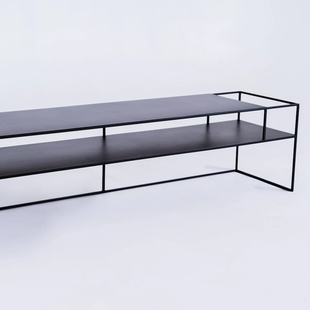Customform RTV Staliukas, SENSO FLOWER METAL, 170x45 cm, Juoda