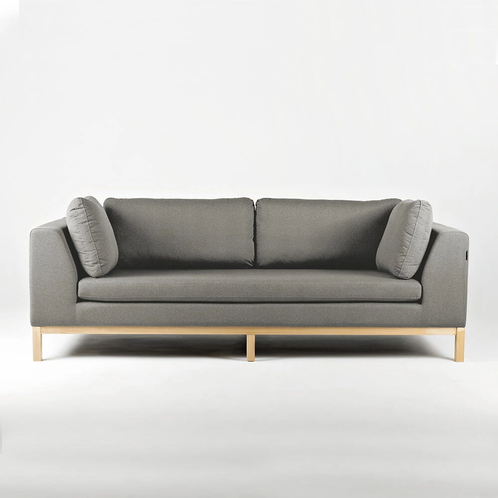 Customform Sofa, Ambient Wood, 228x98 cm, Pilka