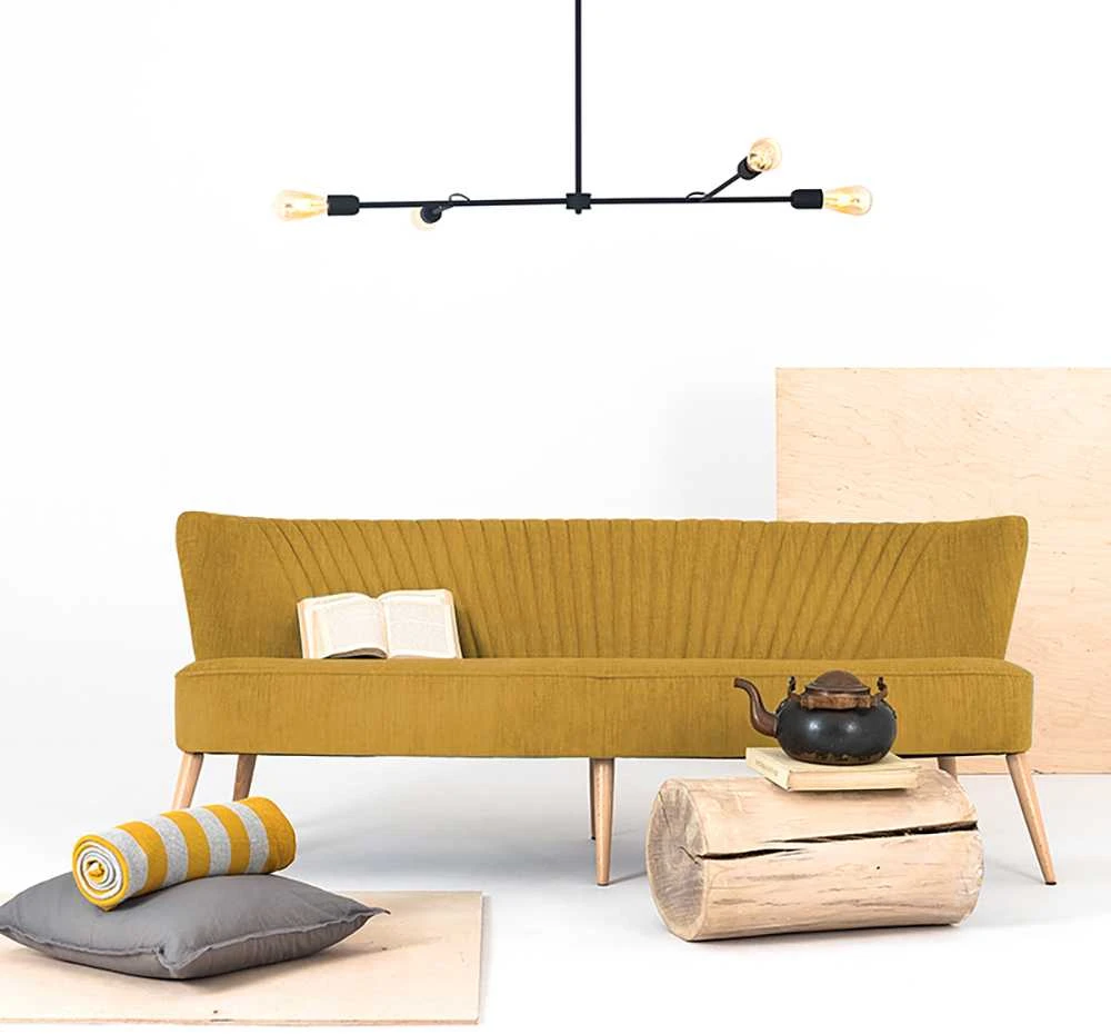 Sofa, HARRY, 65x123 cm, geltona