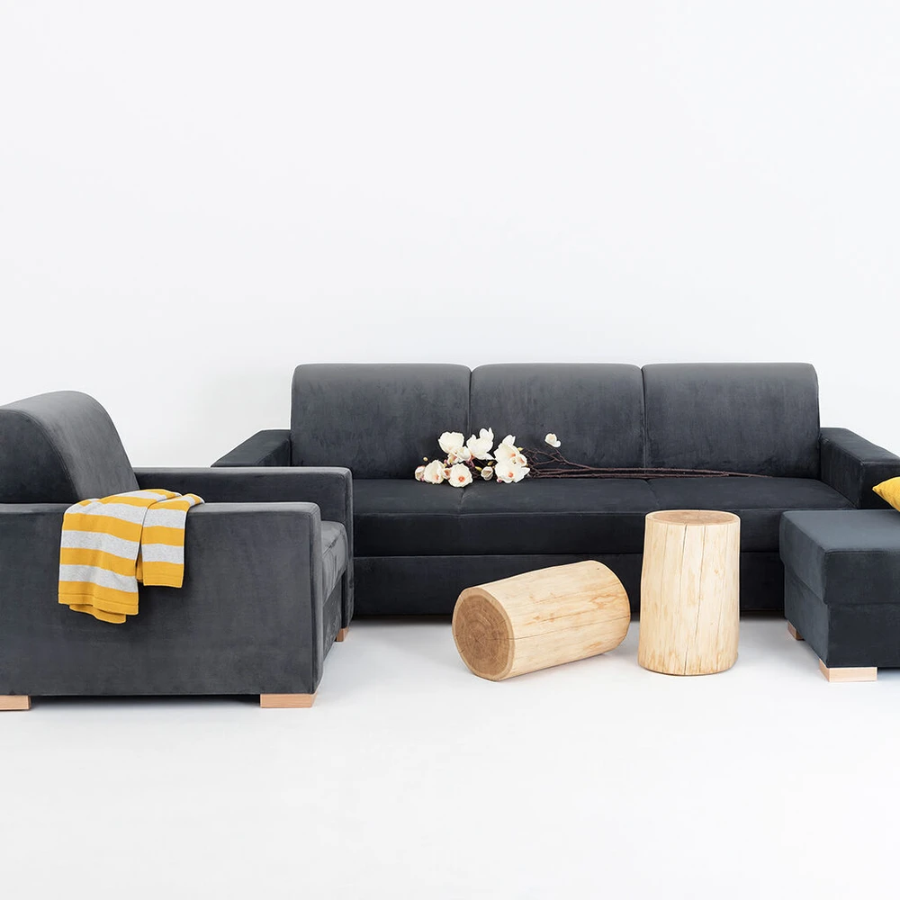 Customform Sofa-lova, STABLE 3 sėdimų vietų, 95x232 cm, Pilkojo Gluosnio spalva