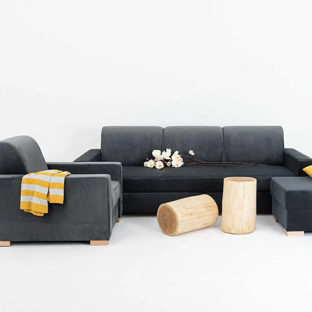 Customform Sofa-lova, STABLE 3 sėdimų vietų, 95x232 cm, Pilkojo Gluosnio spalva