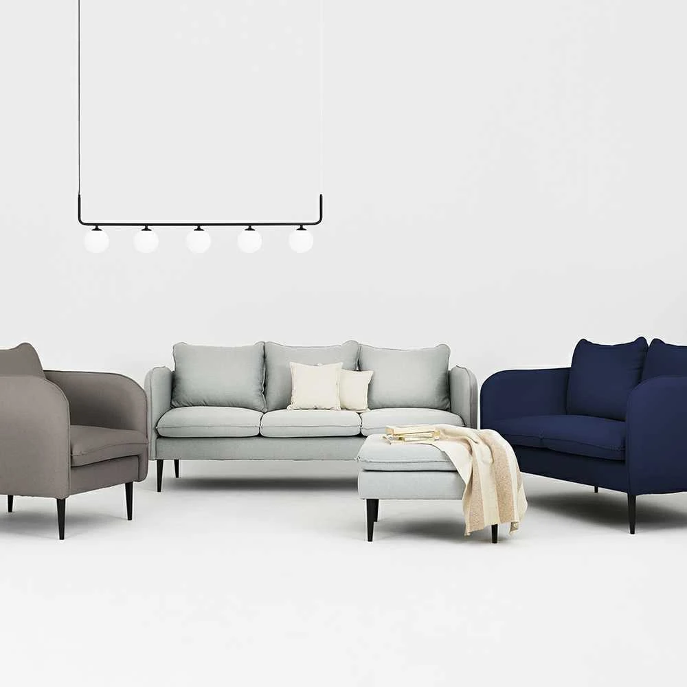Customform Sofa, POSH Juodas 2 vietų, 0.89x1.45x0.9 m, Juoda