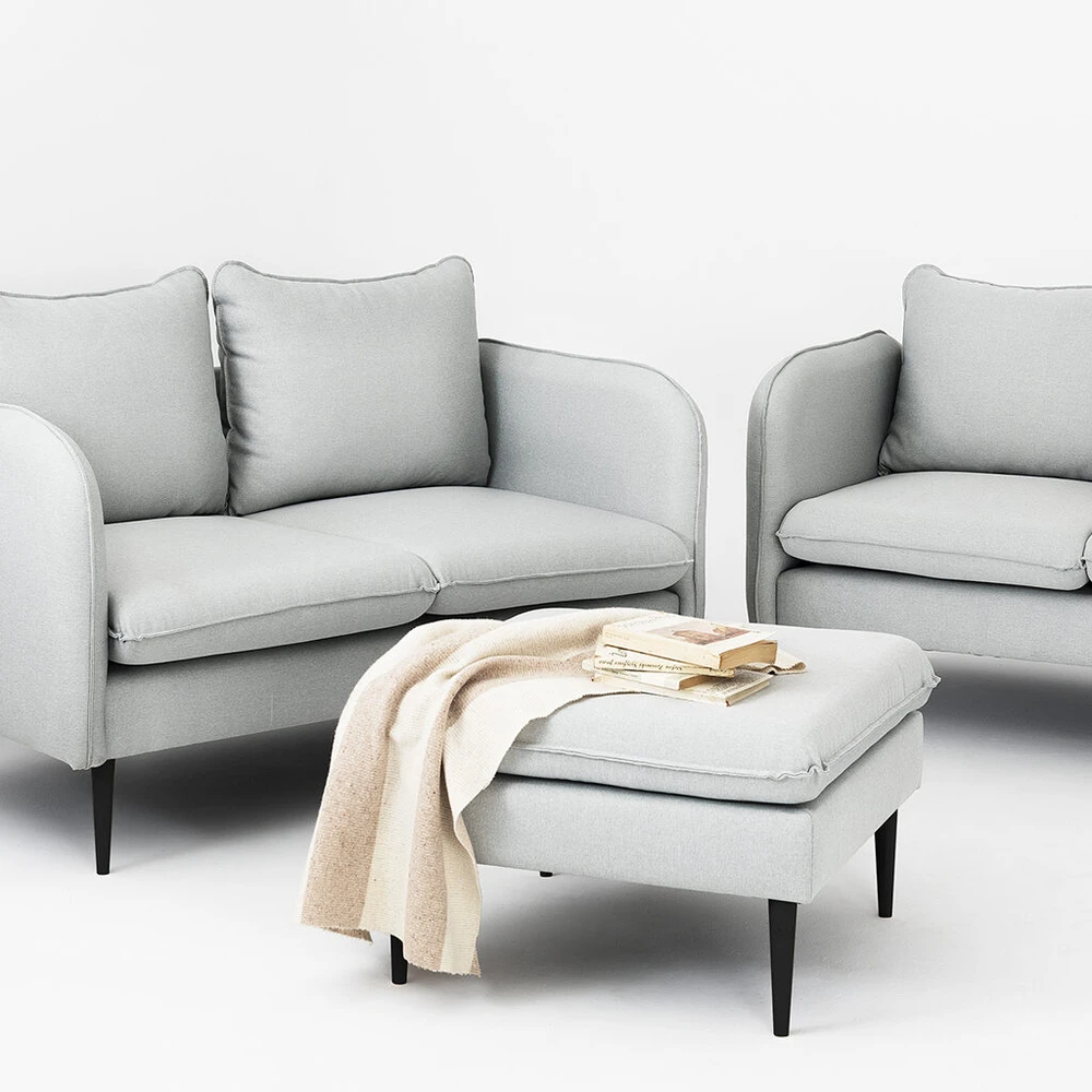 Customform Sofa, POSH Juodas 2 vietų, 0.89x1.45x0.9 m, Platinos Pilka