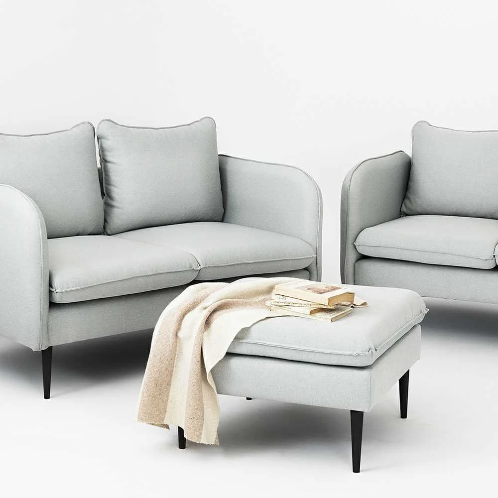 Customform Sofa, POSH Juodas 2 vietų, 0.89x1.45x0.9 m, Platinos Pilka