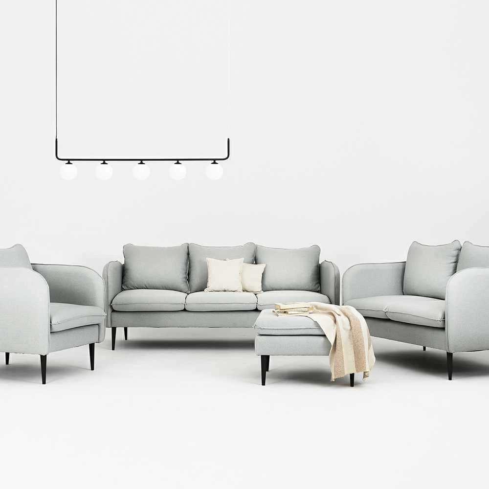 Customform Sofa, POSH Juodas 2 vietų, 0.89x1.45x0.9 m, Platinos Pilka