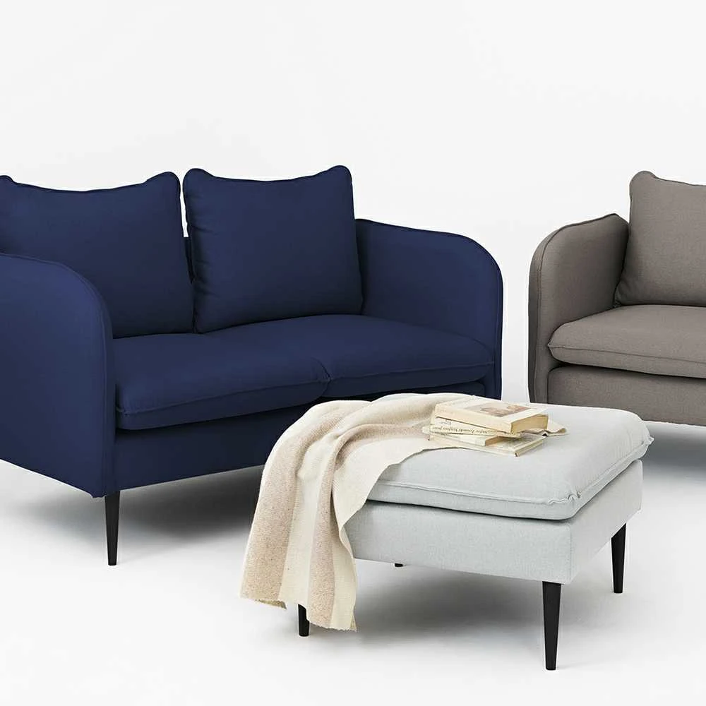 Customform Sofa, POSH Juodas 2 vietų, 0.89x1.45x0.9 m, Juoda