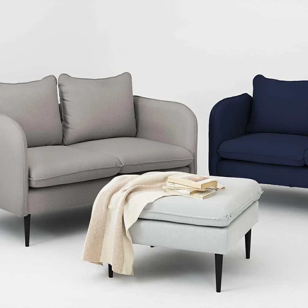 Customform Sofa, POSH Juodas 2 vietų, 89x145 cm, Pilka