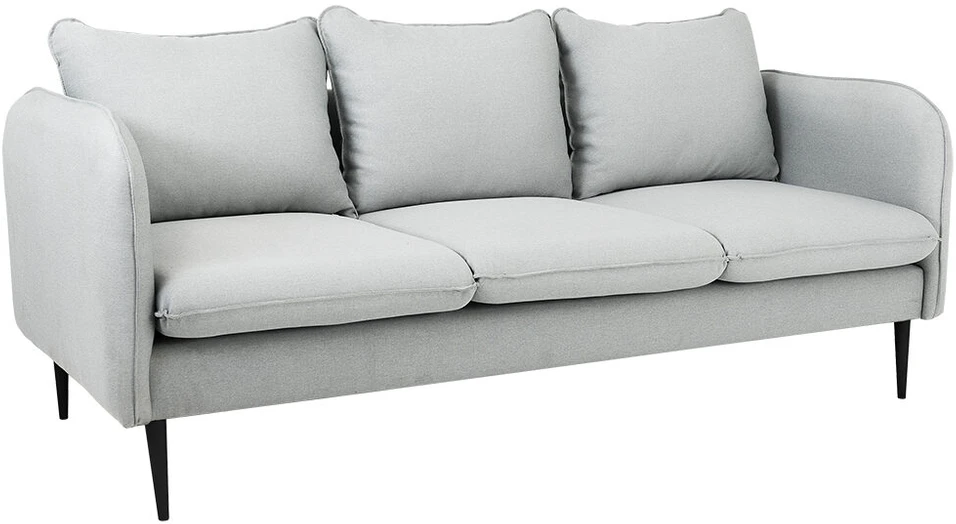 Customform Sofa, POSH Juodas 3-vietė, 89x205 cm, Platinos Pilka