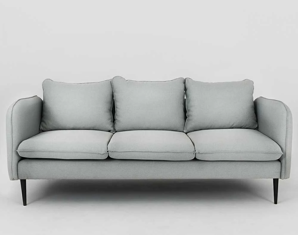 Customform Sofa, POSH Juodas 3-vietė, 89x205 cm, Platinos Pilka