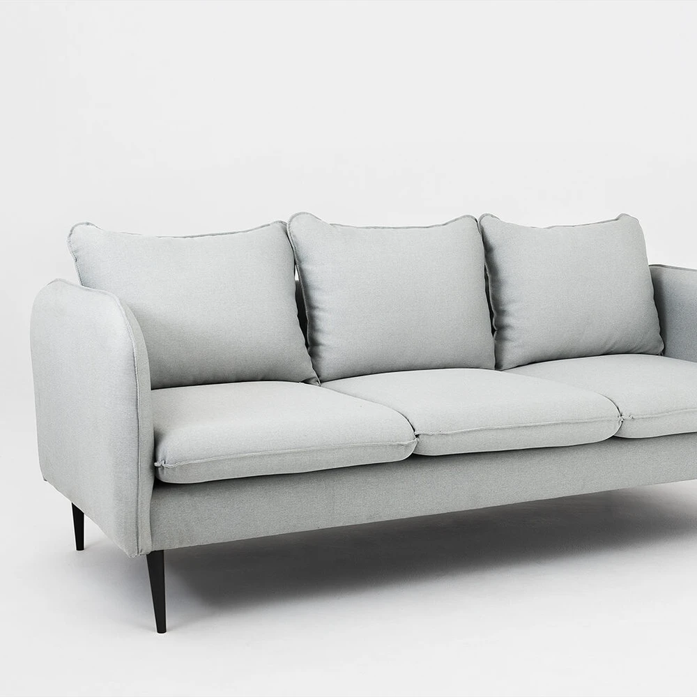 Customform Sofa, POSH Juodas 3-vietė, 89x205 cm, Platinos Pilka