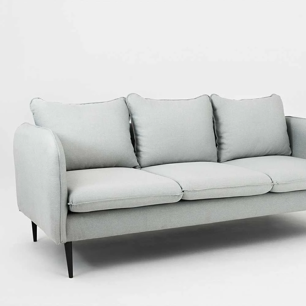 Customform Sofa, POSH Juodas 3-vietė, 89x205 cm, Platinos Pilka
