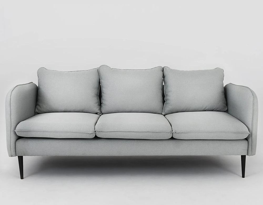 Customform Sofa, POSH Juodas 3-vietė, 89x205 cm, Platinos Pilka