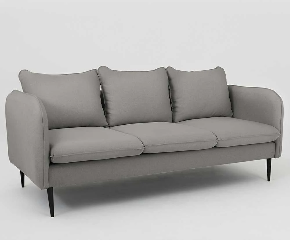 Customform Sofa, POSH Juodas 3 vietų, 89x205 cm, Pilka