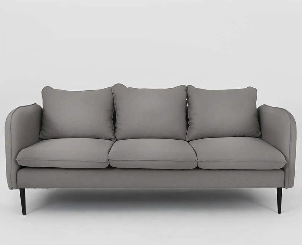 Customform Sofa, POSH Juodas 3 vietų, 89x205 cm, Pilka