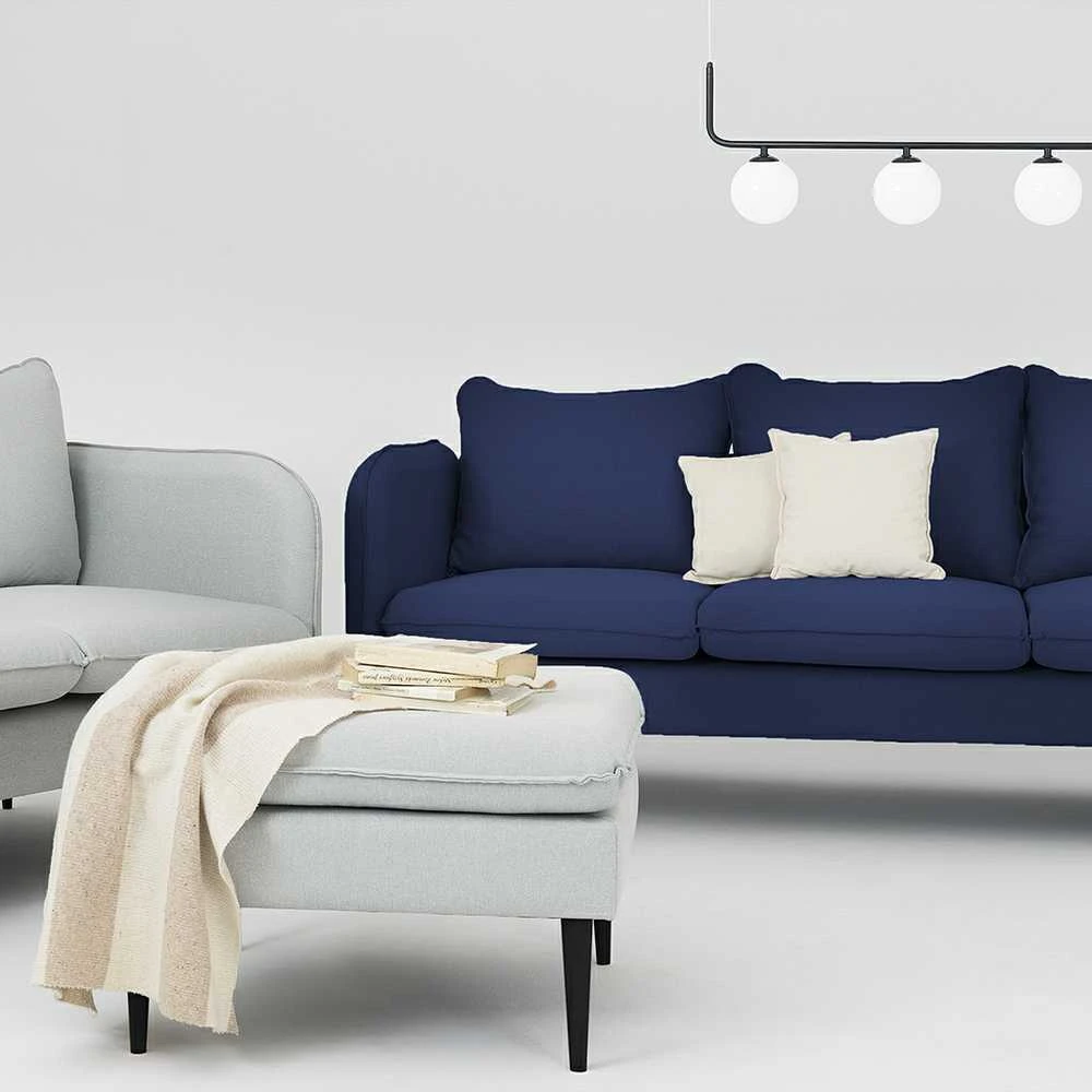 Customform Sofa, POSH Juodas 3 vietų, 89x205x90 cm, Juoda