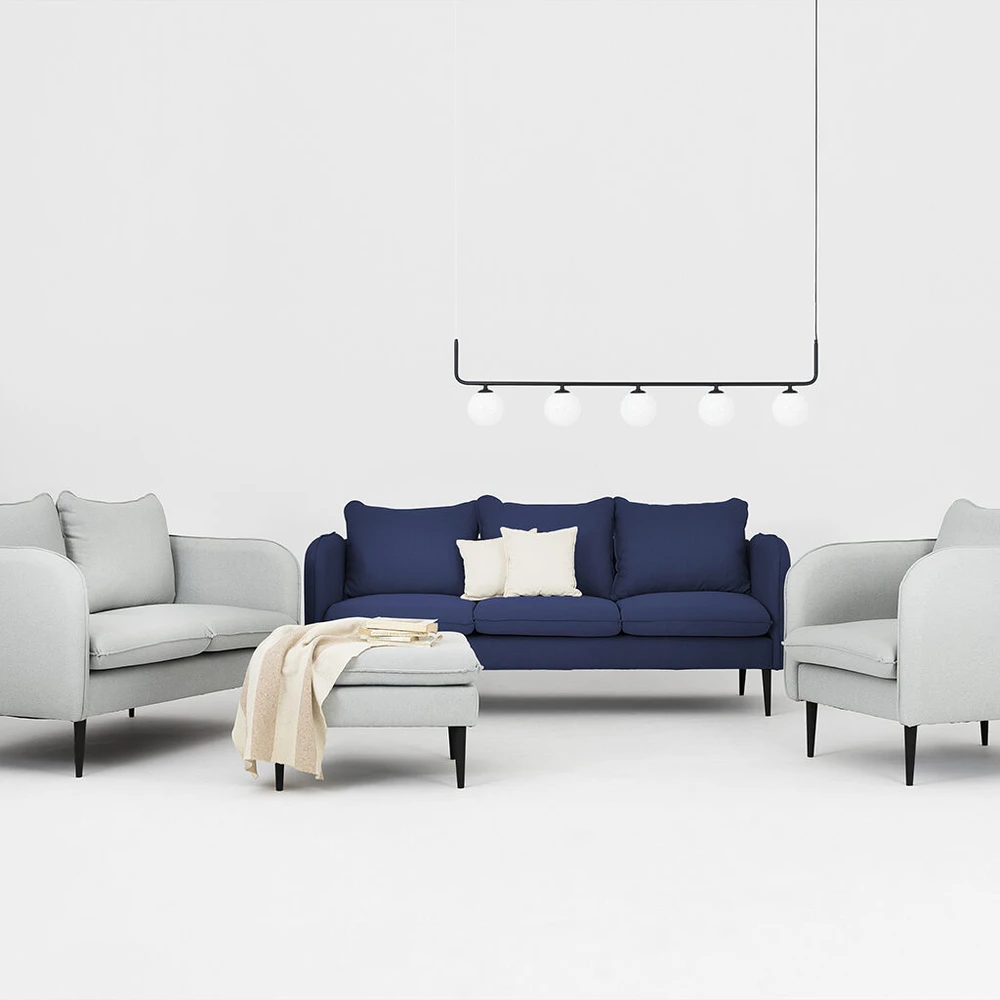Customform Sofa, POSH Juodas 3 vietų, 89x205x90 cm, Juoda