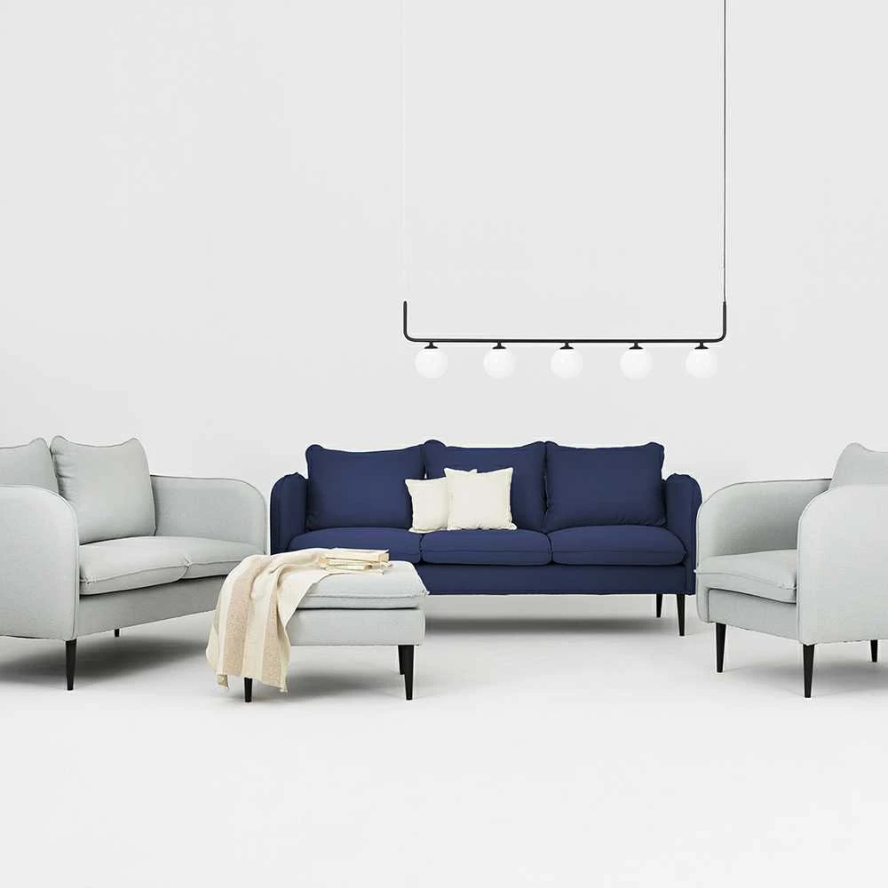Customform Sofa, POSH Juodas 3 vietų, 89x205x90 cm, Juoda