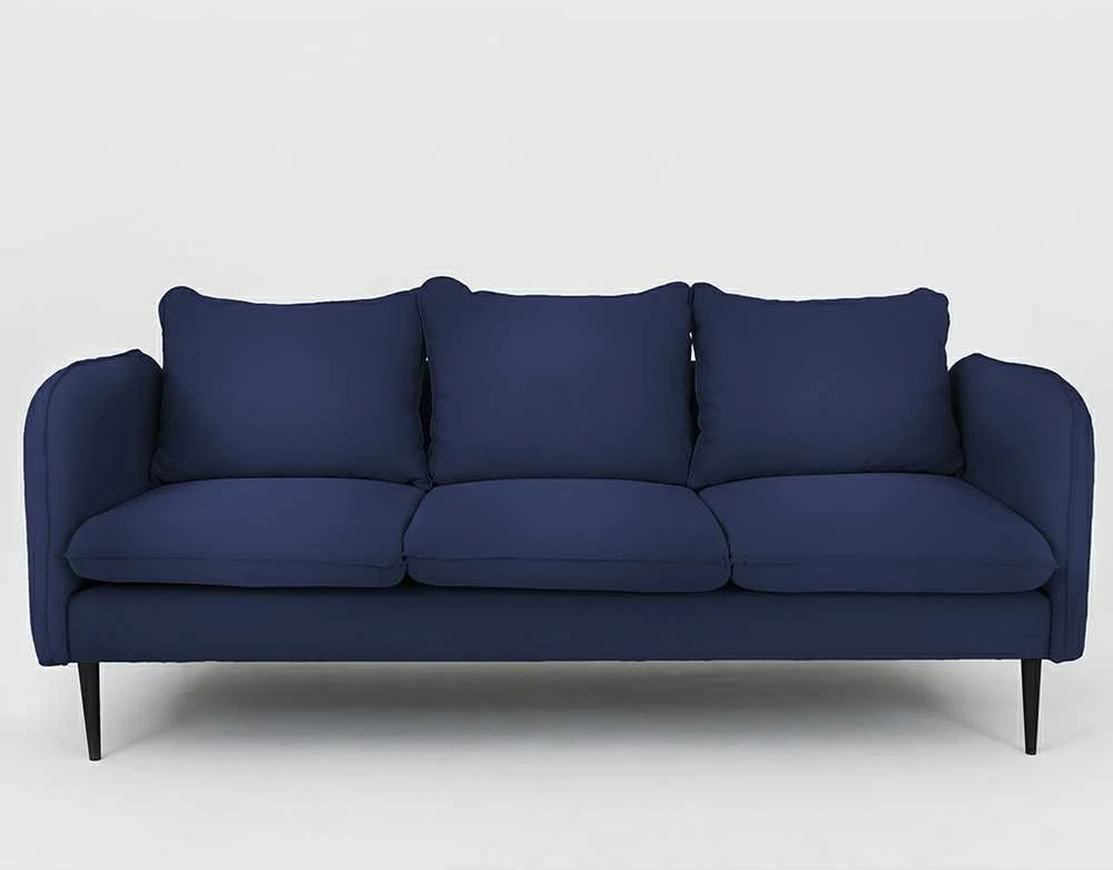 Customform Sofa, POSH Juodas 3 vietų, 89x205x90 cm, Juoda
