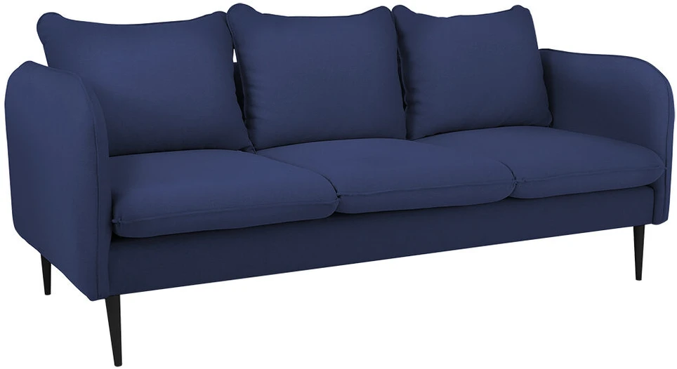 Customform Sofa, POSH Juodas 3 vietų, 89x205x90 cm, Juoda