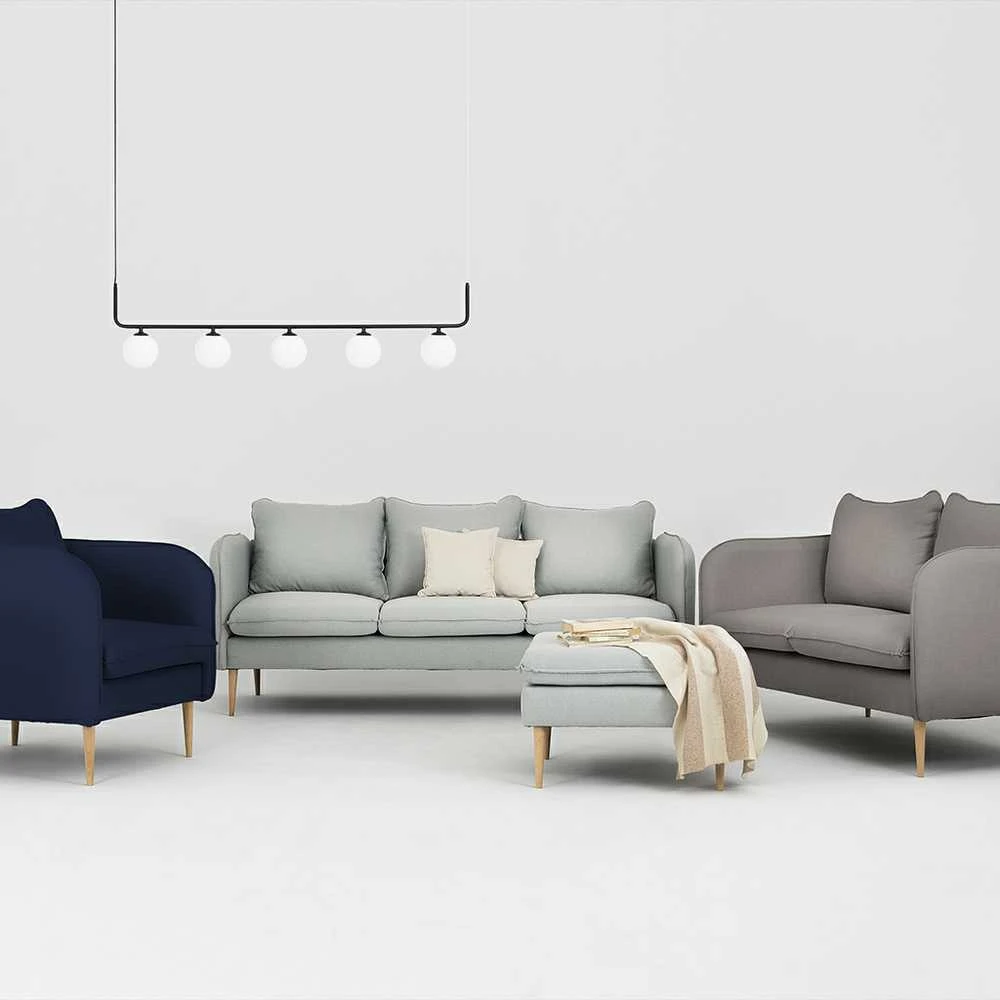Customform Sofa, POSH WOOD 2 vietų, 89x145x90 cm, Pilka