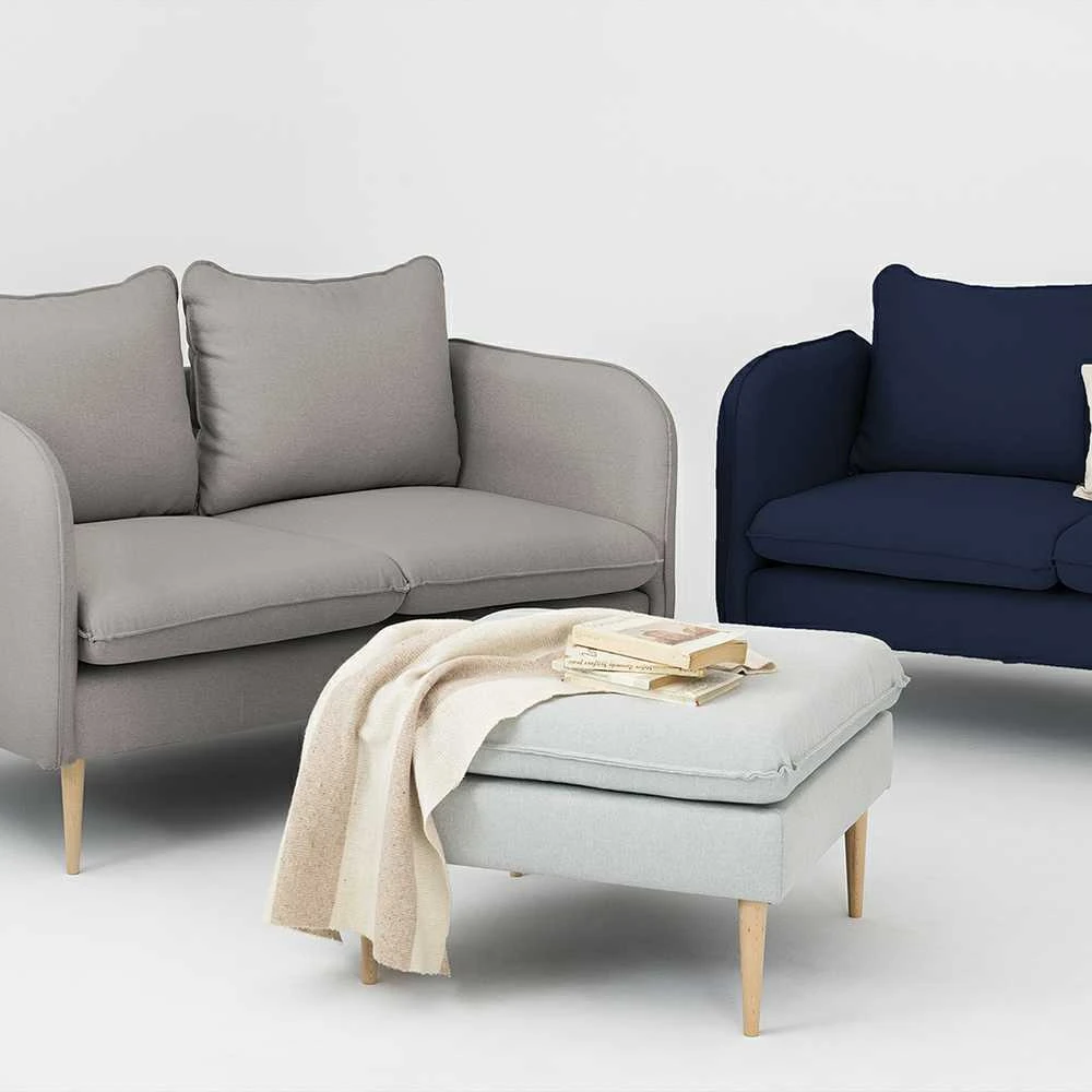Customform Sofa, POSH WOOD 2 vietų, 89x145x90 cm, Pilka