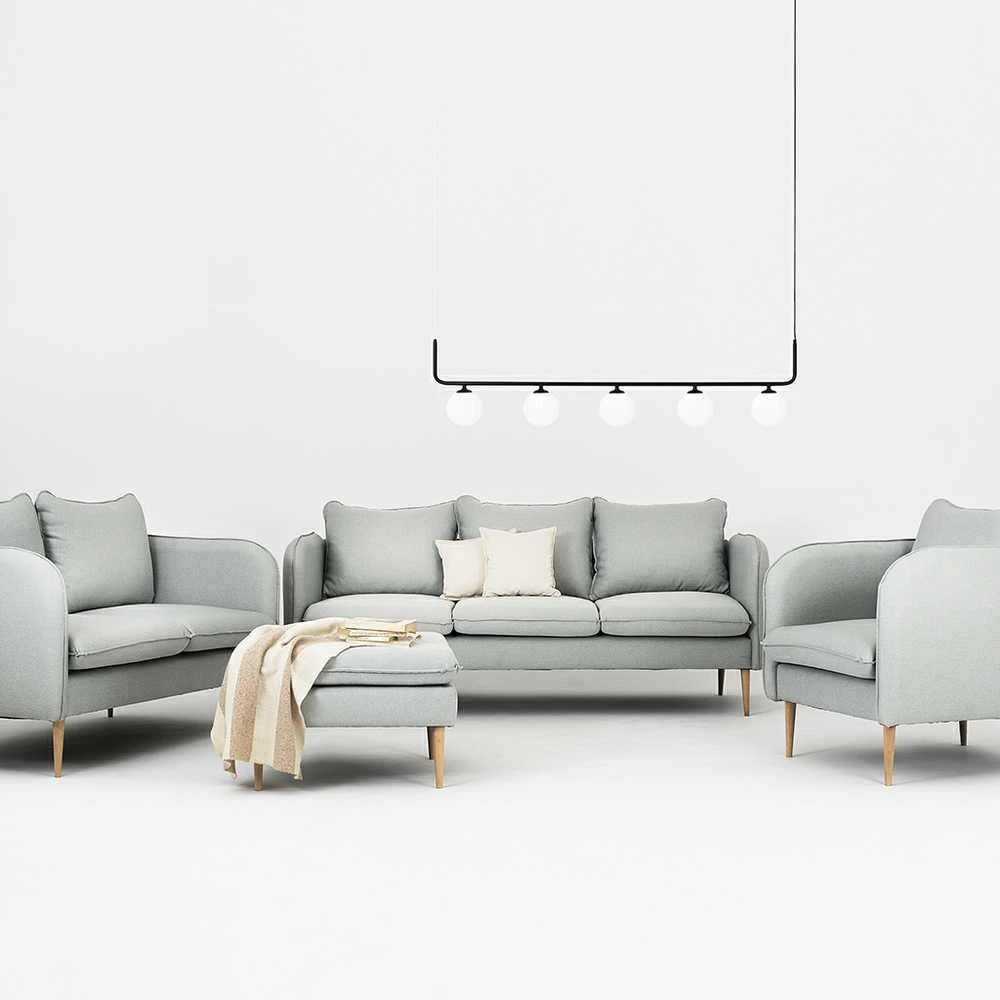 Customform Sofa, POSH WOOD 3 vietų, 89x205 cm, Platininė pilka