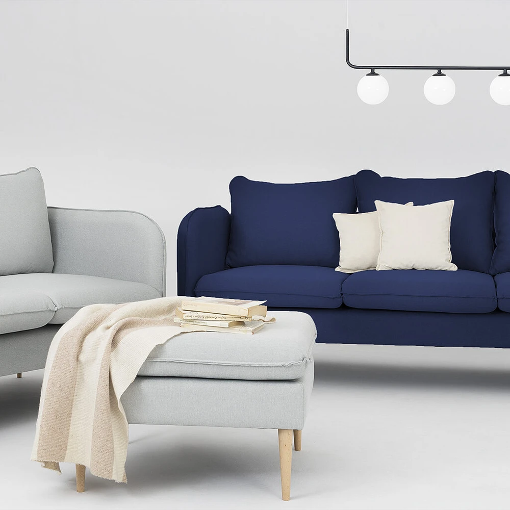 Customform Sofa, POSH WOOD 3 vietų, 89x205 cm, Rašalinė