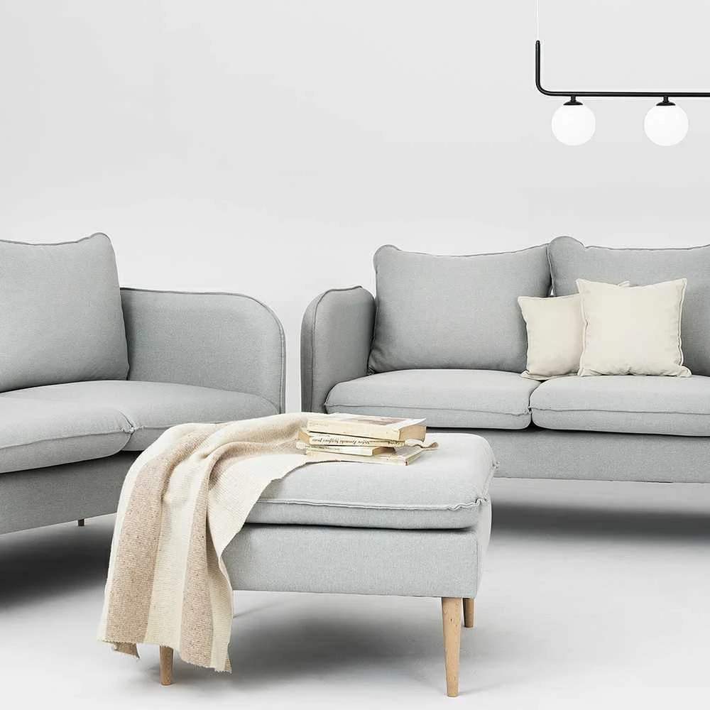 Customform Sofa, POSH WOOD 3 vietų, 89x205 cm, Platininė pilka