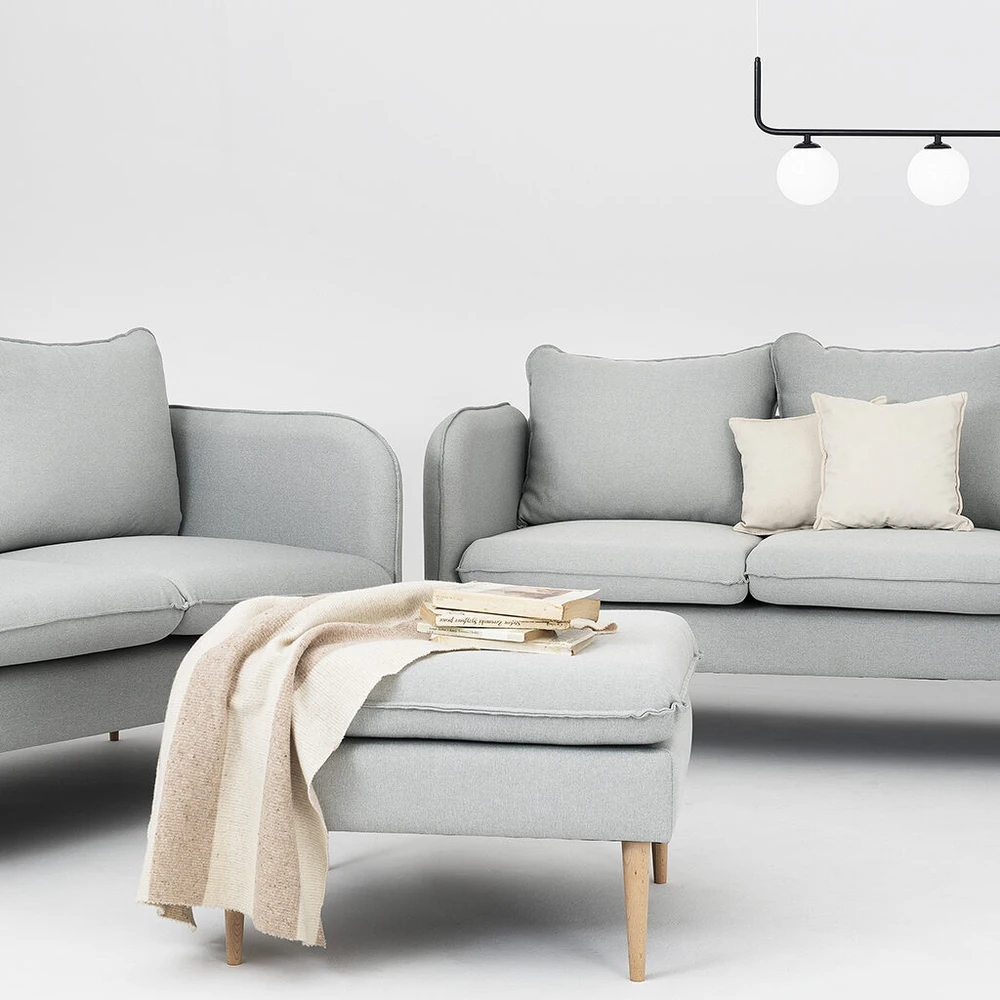 Customform Sofa, POSH WOOD 3 vietų, 89x205 cm, Platininė pilka