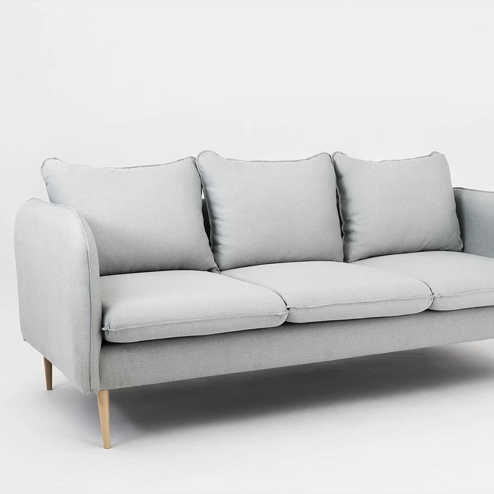 Customform Sofa, POSH WOOD 3 vietų, 89x205 cm, Platininė pilka