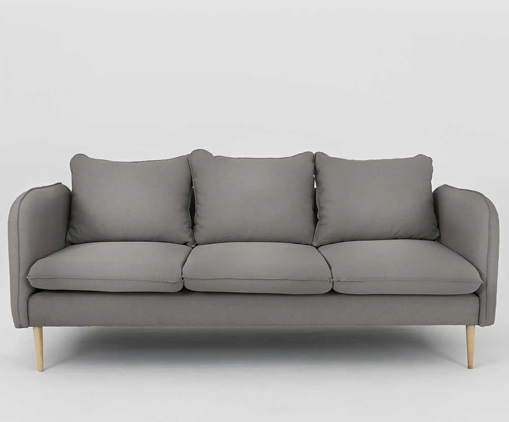 Customform Sofa, POSH WOOD 3 vietų, 89x205x90 cm, Pilka