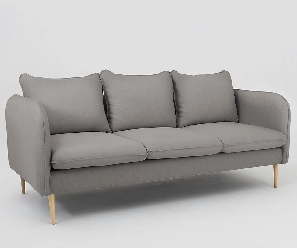 Customform Sofa, POSH WOOD 3 vietų, 89x205x90 cm, Pilka
