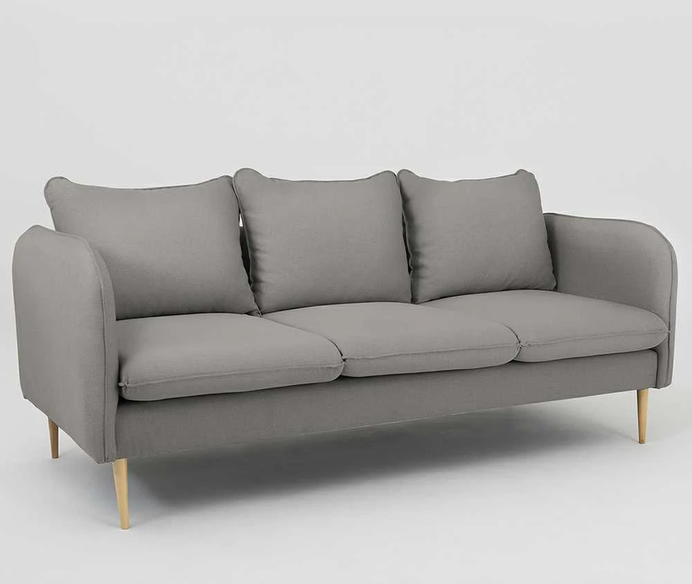 Customform Sofa, POSH WOOD 3 vietų, 89x205x90 cm, Pilka